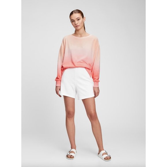 GAP Pink & Salmon Ombre Sunset Hued Cotton Terry Terrycloth Crewneck Sweatshirt - Picture 8 of 9